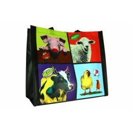 Sac réutilisable PP tissé "Animaux colorés" 40 x 35 + 20 cm - par 100