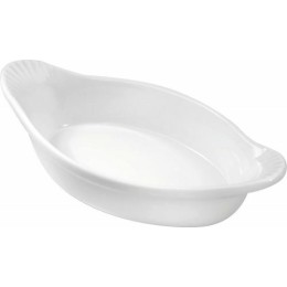 Plat ovale à oreilles porcelaine 21 x 10,5 x 5 cm - par 6