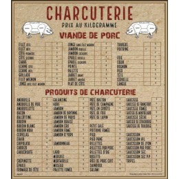 Tableau tarif charcuterie Deluxe 70 x 80 cm