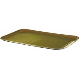 Plateau traiteur en carton double face or et argent 19 x 28 cm - par 25