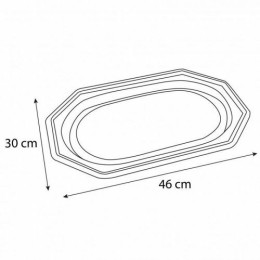 Plateau octogonal ps marbre noir 46 x 30 cm - par 50