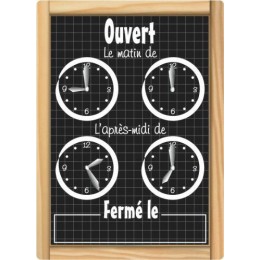 Panneau horaires ouvert/ferme écolière 16 x 24 cm
