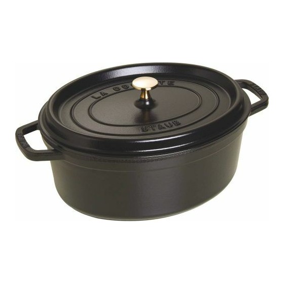 Cocotte ovale Fonte d'aluminium noir 31x25cm 6,3 litres