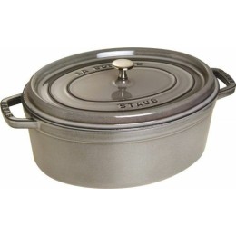 Cocotte fonte ovale grise Staub ø 31 cm