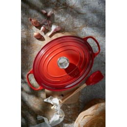 Cocotte fonte signature ovale cerise Le Creuset ø 31 cm