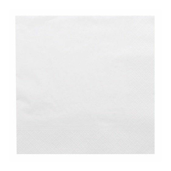 Lot 1200 Serviettes Microgaufrées 38x38cm Blanc FSC - 24 Paquets De 50 Surlys