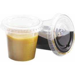 Couvercle en APET pour pot à sauce de 3 cl - par 125