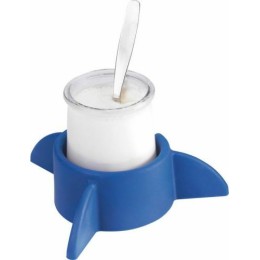 Support antidérapant bleu pour yaourt ou compote - par 10