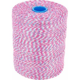 Ficelle de boucher bleu blanc rouge en seau avec dévidage central - par 1 kg