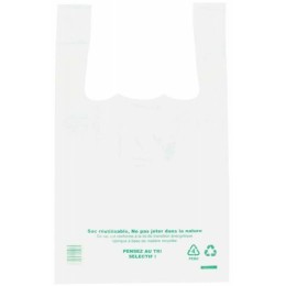 Sac bretelles translucide PEBD 50 µ  45 x 26 + 6 cm - par 500