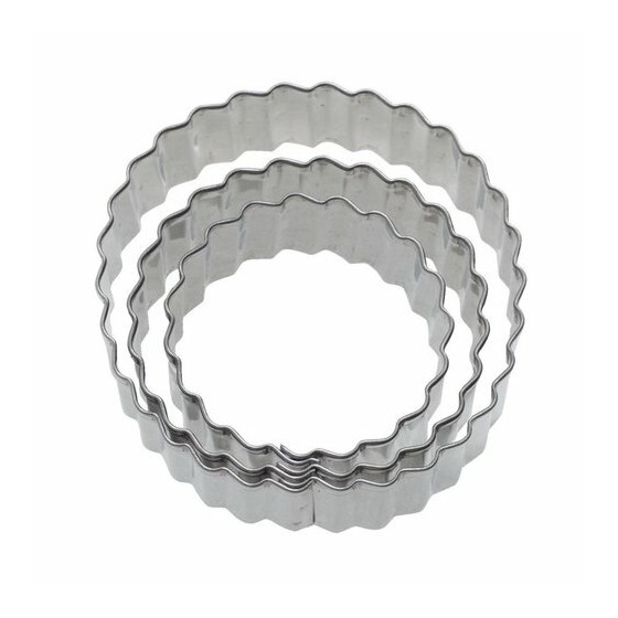 Emporte pièce inox rond cannelé 4 cm, 5 cm et 6 cm- par 3