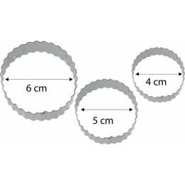 Emporte pièce inox rond cannelé 4 cm, 5 cm et 6 cm- par 3