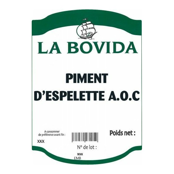 Piment d'Espelette A.O.C. pulvérisé - sachet de 250 g