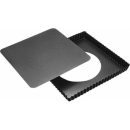 Tourtière cannelée carrée à fond amovible antiadhérent 23 cm
