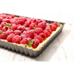 Tourtière cannelée carrée à fond amovible antiadhérent 23 cm