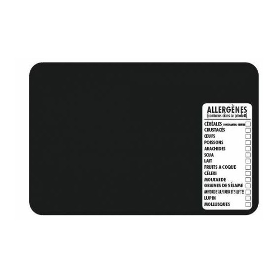 Étiquette allergènes sans pique noire 10,5 x 7 cm - par 10 Étiquette allergènes sans pique noire 10,5 x 7 cm - par 10