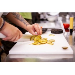 Planche de découpe PEHD blanc 60 x 40 x 2 cm