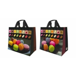 Sac réutilisable PP tissé "Macaron" 37 x 36 + 23 cm - par 25