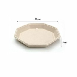 Assiette octogonale biodégradable 83 cl 230 x 230 x 30 mm - par 300