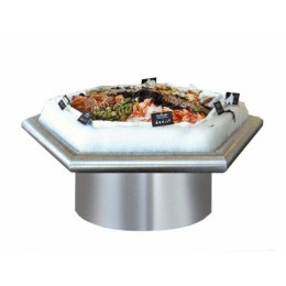 Îlot hexagonal poissonnerie inox ø 150 cm