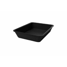 Plat plexi carré noir 28 x 28 x 5 cm