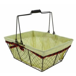 Panier Écossais en métal et tissu 28 x 38 x 16 cm - par 20