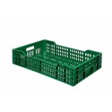 Caisse ajourée verte PEHD recyclé 60 x 40 x 13,5 cm - 25 L