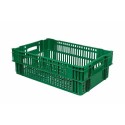Caisse ajourée verte PEHD recyclé 60 x 40 x 19,5 cm - 37 L
