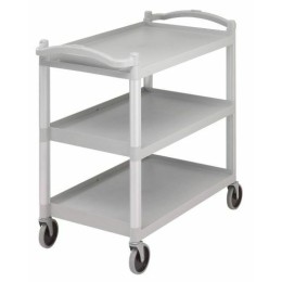 Chariot de service 3 plateaux gris