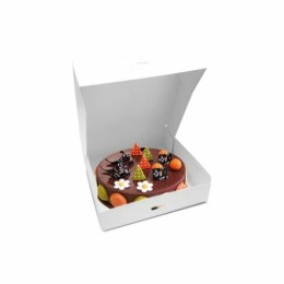 Boîte pâtissière blanche en carton 18 x 18 x 5 cm - par 50