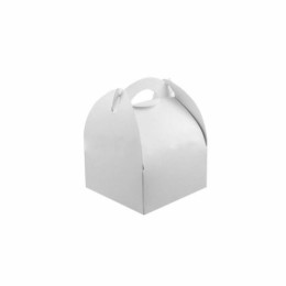 Boîte pâtissière en carton à poignée blanche 10 x 10 x 6 cm - par 50