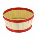 Corbeille ronde bambou bordure rouge ø 22 x 10 cm - par 20