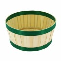 Corbeille ronde bambou bordure verte ø 22 x 10 cm - par 20