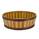 Corbeille ronde bambou bordure paillette marron ø 32 x 10 cm - par 20