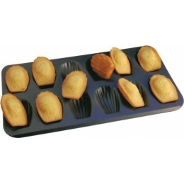 Plaque 12 madeleines anti-adhérente 39,5 x 23 x 1 cm