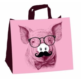 Sac réutilisable PP non tissé " Copain comme cochon" 37,5 x 34,5 + 17 cm - par 100