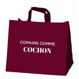 Sac réutilisable PP non tissé " Copain comme cochon" 37,5 x 34,5 + 17 cm - par 100