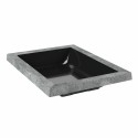Plat mélamine noir bord gris 28 x 21 x 5 cm
