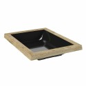 Plat mélamine noir bord bois 28 x 21 x 5 cm