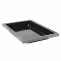 Plat mélamine noir bord gris 42 x 28 x 5 cm