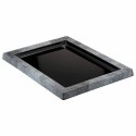 Plat mélamine noir bord gris 28 x 21 x 2,1 cm