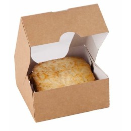 Boîte carton Kraft à fenêtre 140 x 140 x 60 mm - par 50