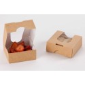 Boîte carton Kraft à fenêtre 100 x 100 x 40 mm - par 50