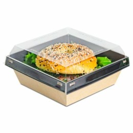 Boîte Luxifood carton kraft noir 90 cl + couvercle - par 20