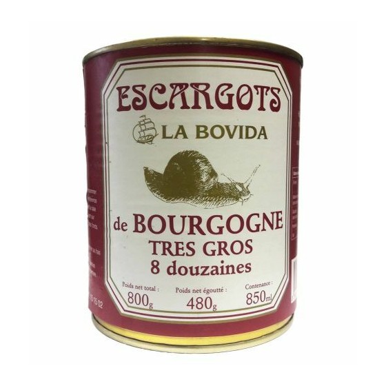 Escargot de Bourgogne très gros 8DZ boite 4/4 - par 480 g Escargot de Bourgogne très gros 8DZ boite 4/4 - par 480 g
