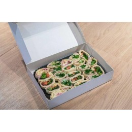 Boite traiteur carton blanc 29 x 20 x 6 cm - par 25