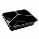 Barquette scellable CPET noire 3 compartiments 54 + 28 + 20 cl - par 420