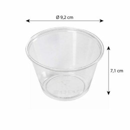 Pot à sauce Solo 26,6 cl et couvercle APET - par 50