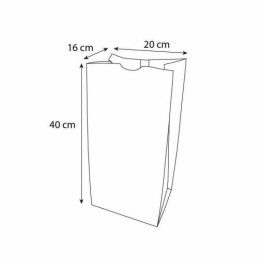 Sac kraft brun 40 x 20 + 16 cm - par 500
