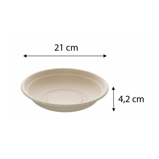 Saladier bagasse rond 75 cl 21cm - par 75